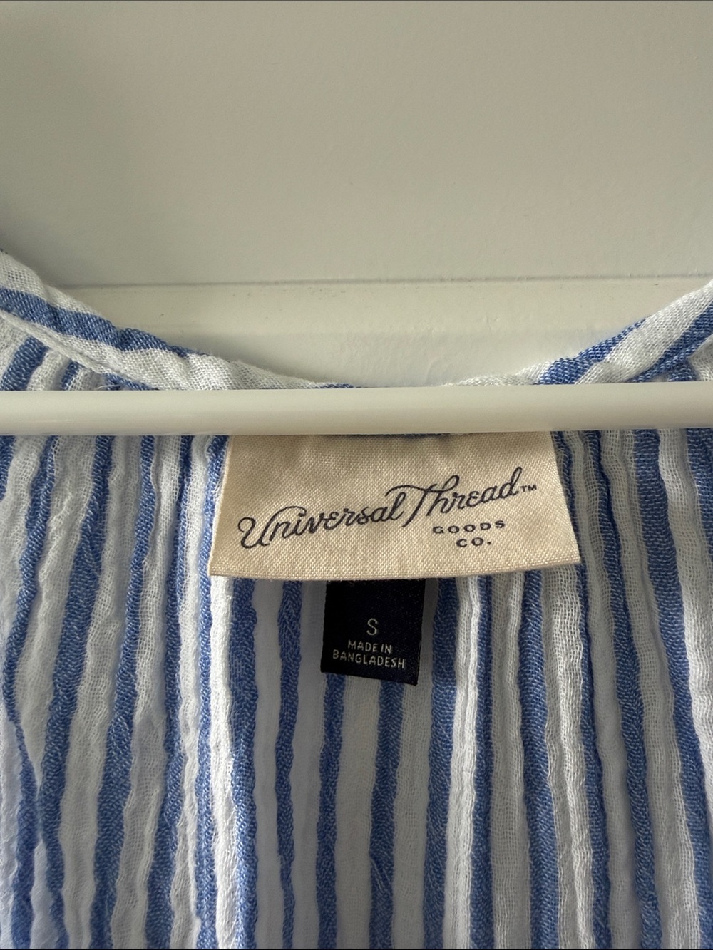 Universal Thread Blue and White Striped Tiered Midi Dress - Picture 2 of 3